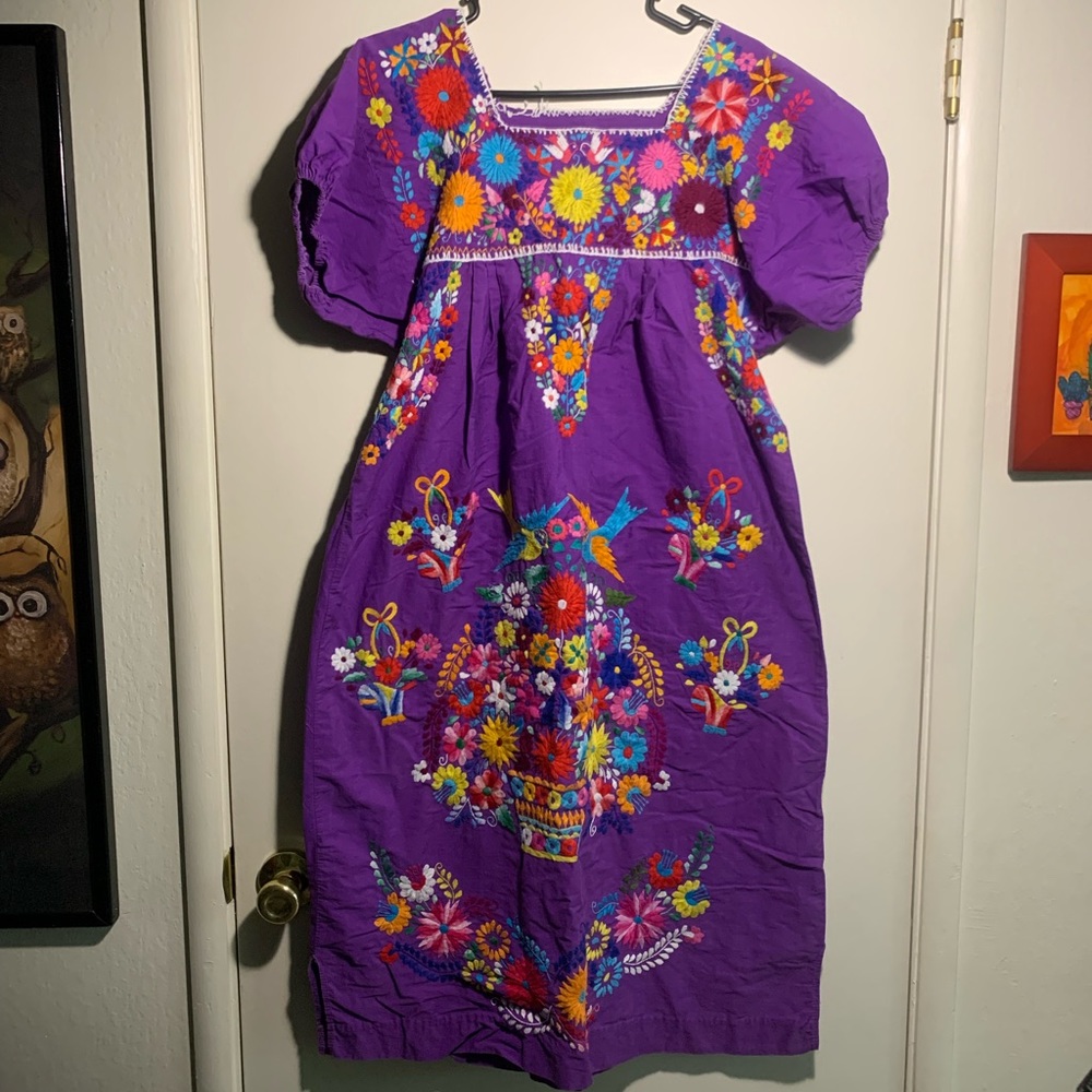 Embroidered Mexican traditional dress